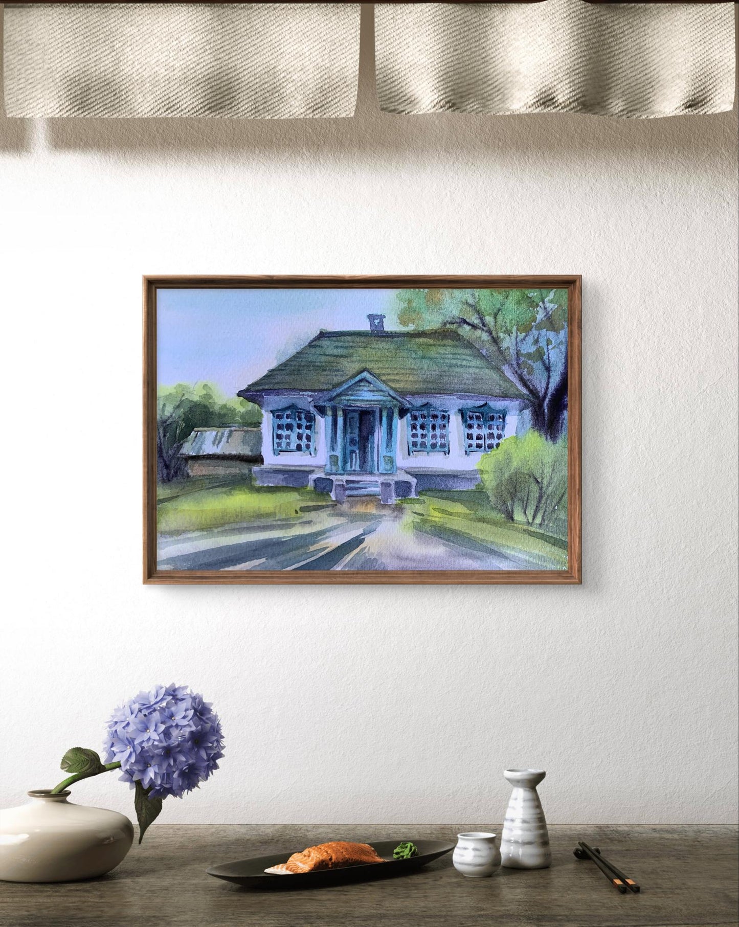 Watercolor painting Memory of home Svetlana Gramm