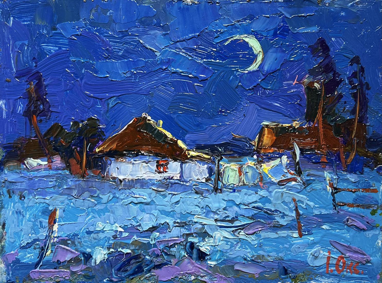 Oil painting Moonlit night Oksana Ivanyuk