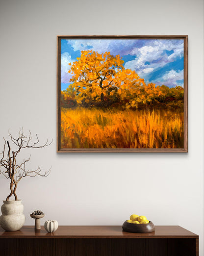 Oil painting Golden forest Valentina Simashchuk