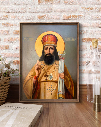 Oil painting Icon of the Saint Oleksandr Gukalov