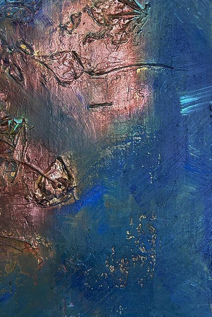 Acrylic painting Leaves in water Olga Melezhik