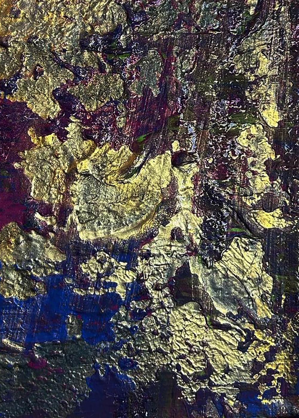 Acrylic painting Golden lilac Olga Melezhik