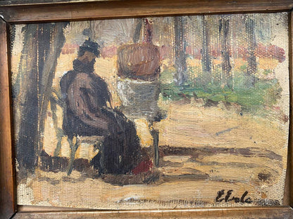 Oil painting Rest in the park Erno Erb