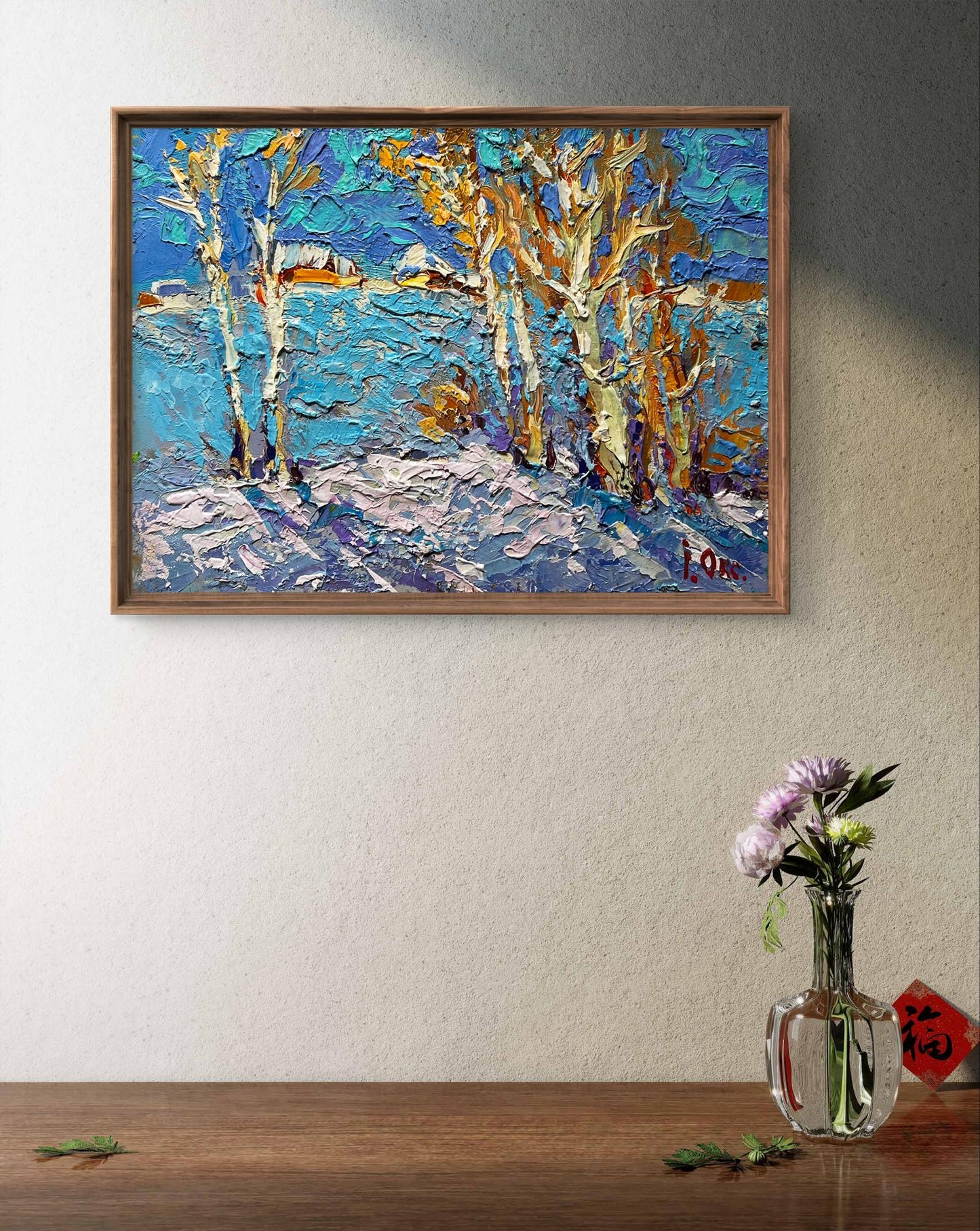 Oil painting Winter day Oksana Ivanyuk