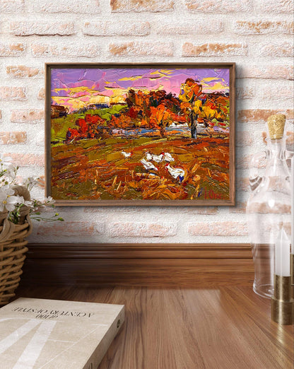 Oil painting Autumn evening Oksana Ivanyuk