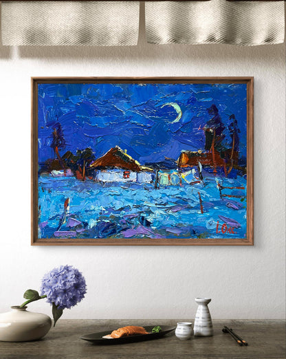 Oil painting Moonlit night Oksana Ivanyuk