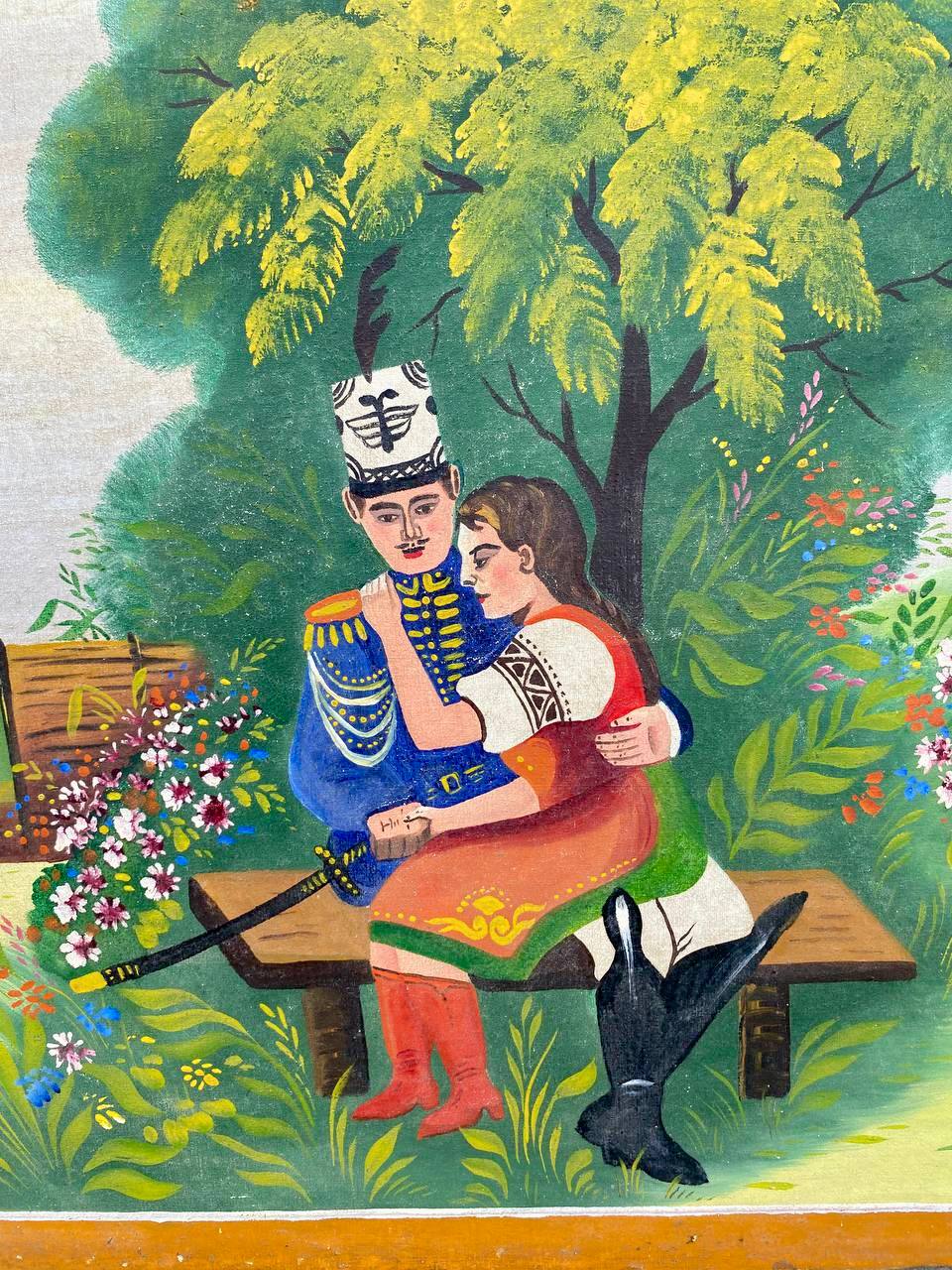 Oil painting Hussars are having fun with Ukrainian girls Unknown artist