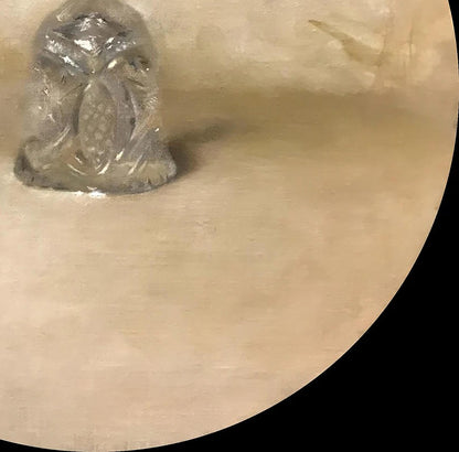 Oil painting A jewel beetle on the table Annam Butt