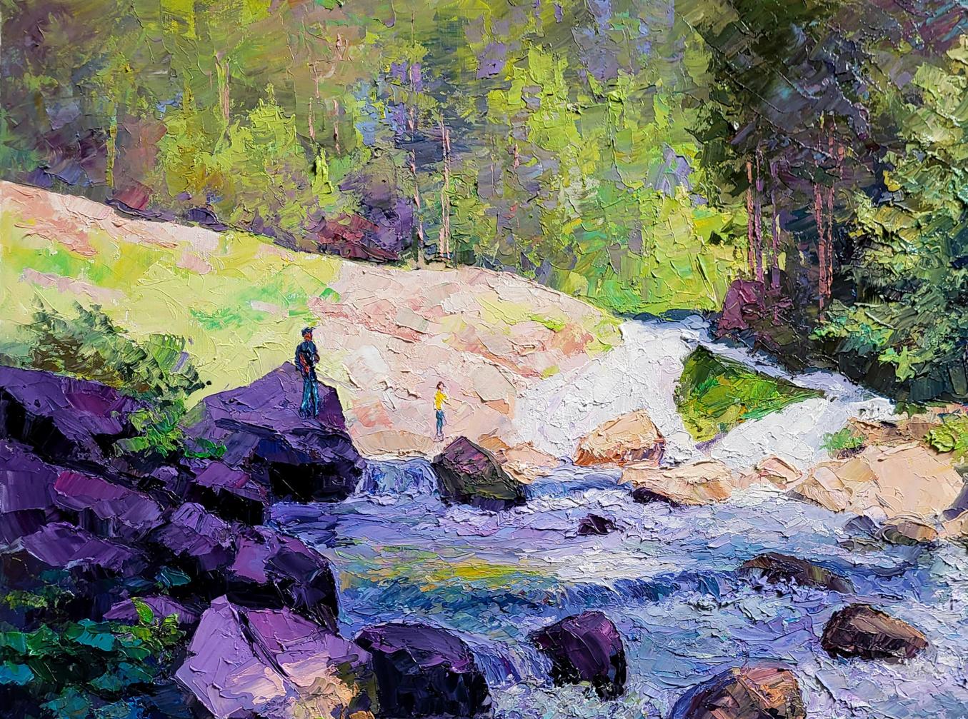 Oil Painting Nature Mountain Landscape