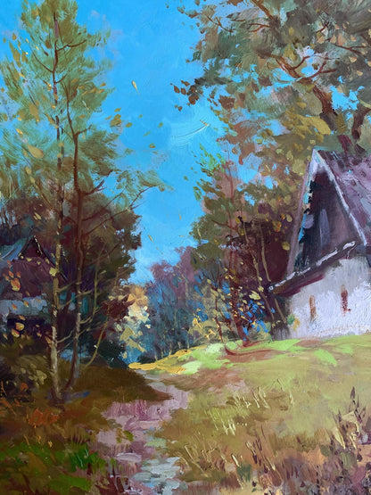 OIl painting Early morning in the village Yuriy Suprunchuk