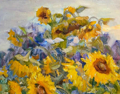 Oi painting Sunflowers in the field Ivan Kovalenko