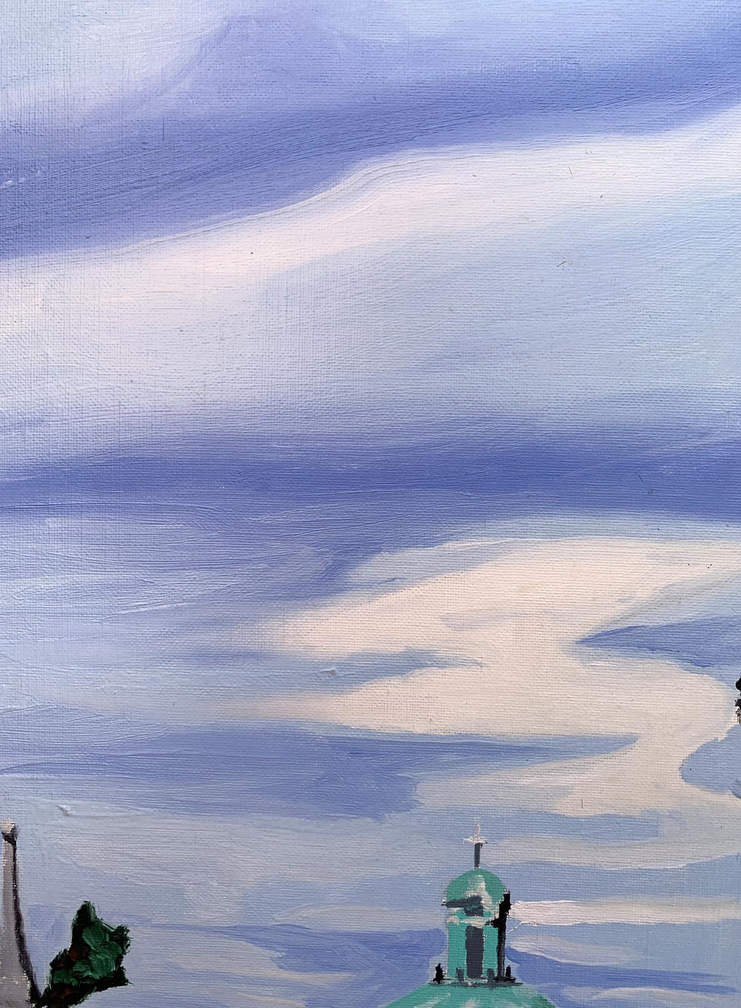 Oil painting City Tower Oleksandr Gukalov