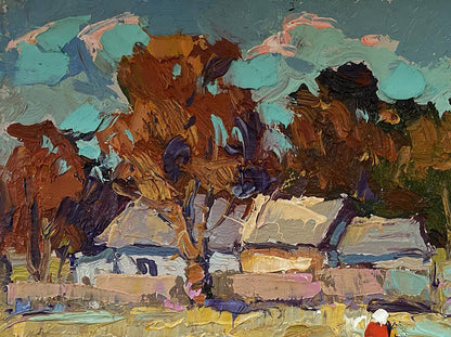 Oil painting Edge of the village Oksana Ivanyuk