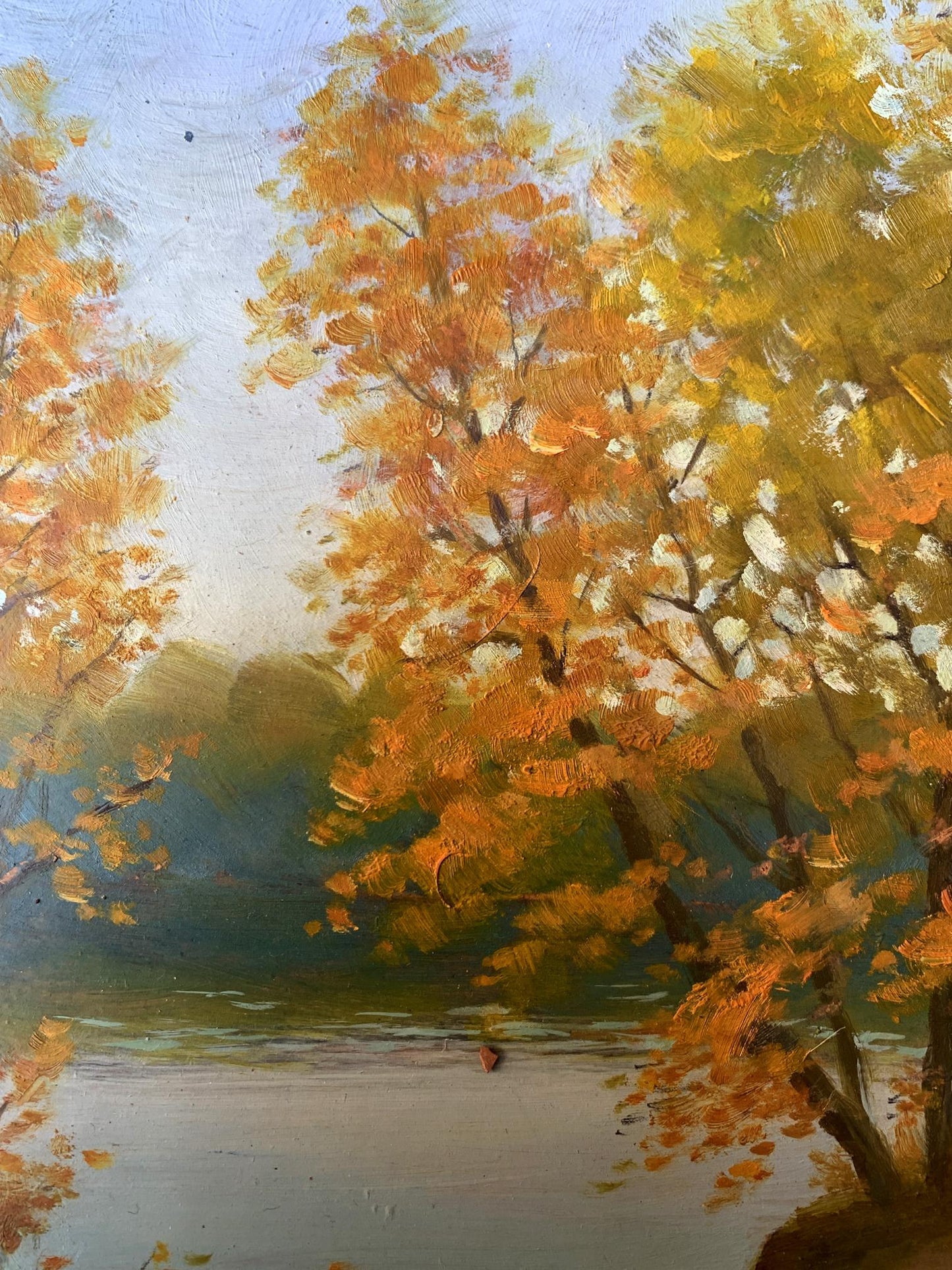 Oil painting In the autumn park Mykhailo Burdylo