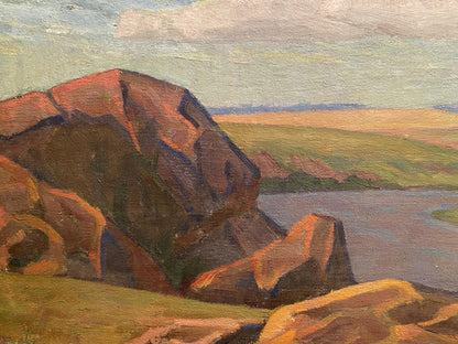 Oil painting River view Nikolai Hrustalenko