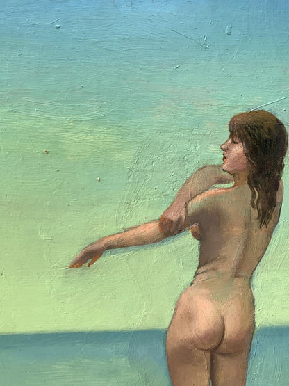 Oil painting Girl on the beach Mykhailo Burdylo