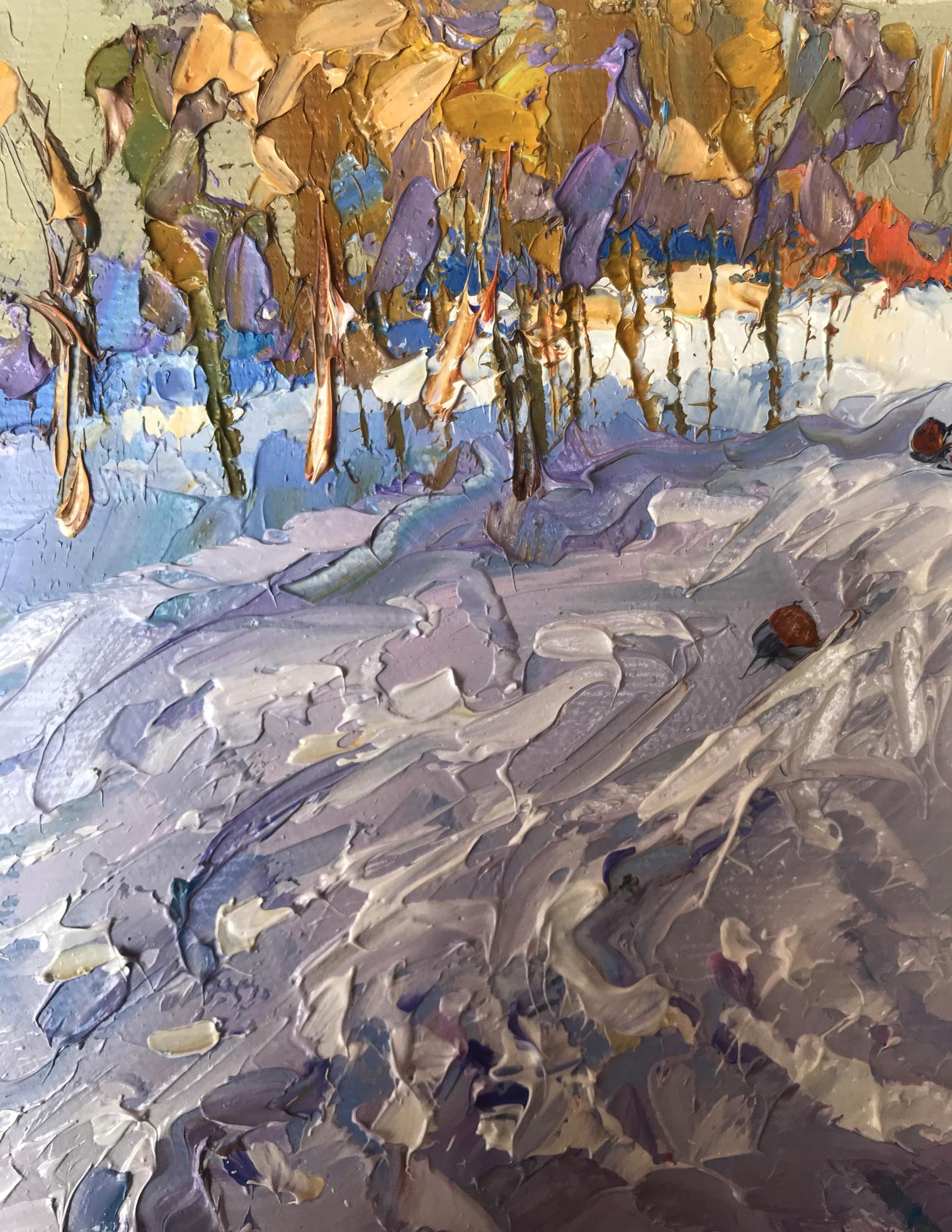Hills in Frost: Oksana Ivanyuk's Oil Portrait of Snowy Terrain