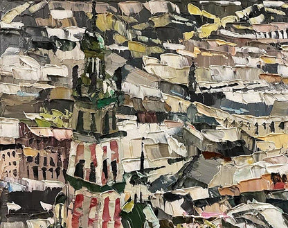 Oil painting Roofs of the city Horishnyi N.A.