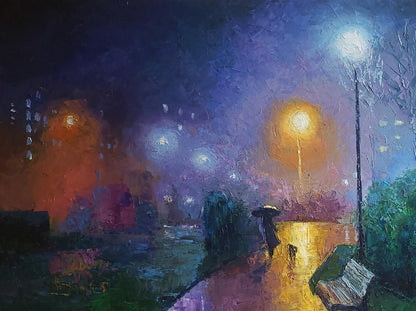 Oil painting Under the rain Boris Serdyuk