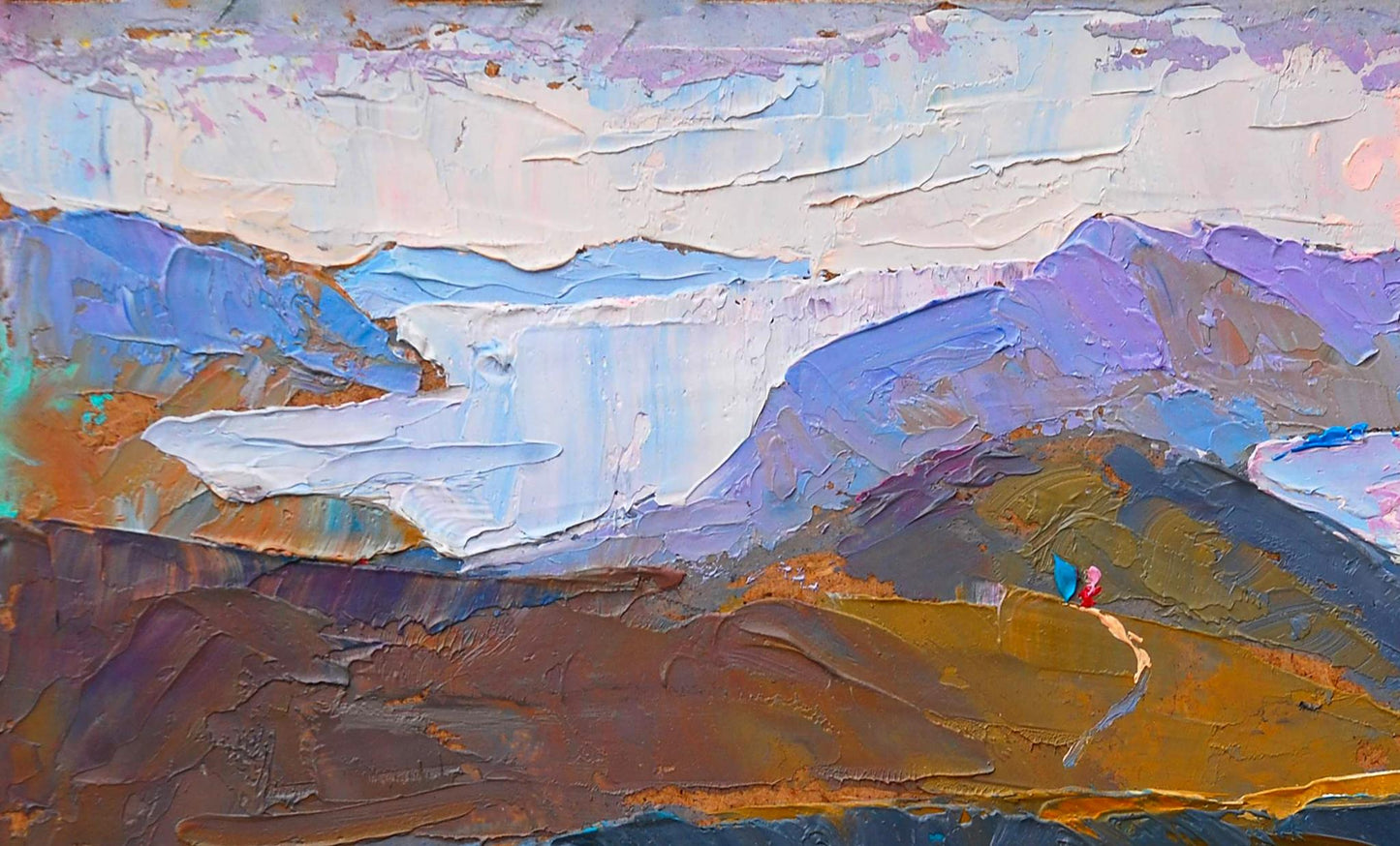 Oil painting Mountain sketch Egor Shvachunov