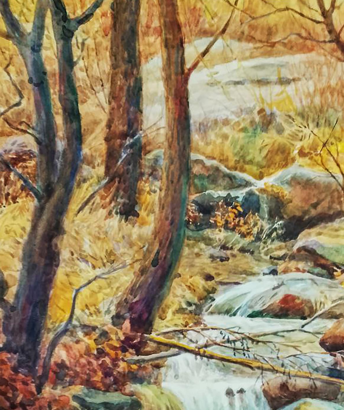 Watercolor painting Forest stream Anatolii Duhnevich