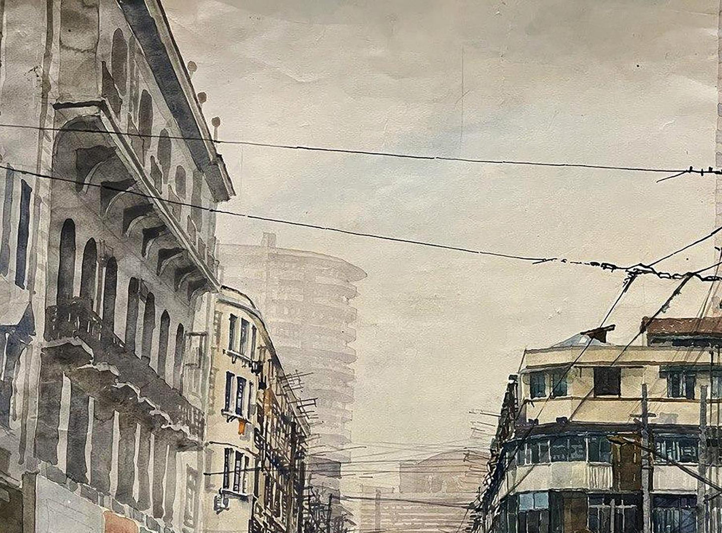 Watercolor painting Shanghai Serhiy Kovalev