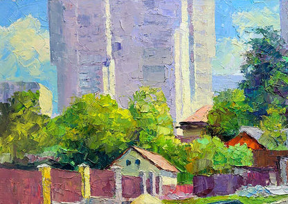 Oil painting Along the city street Boris Serdyuk