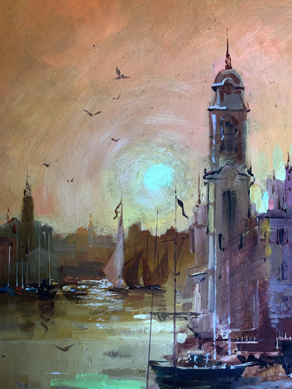 OIl painting City on the water Yuriy Suprunchuk