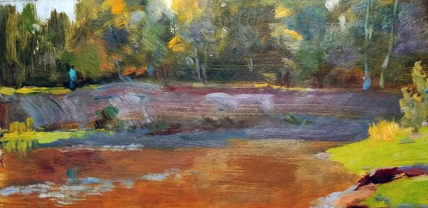 Oil painting Forest river Serhiy Polyakov