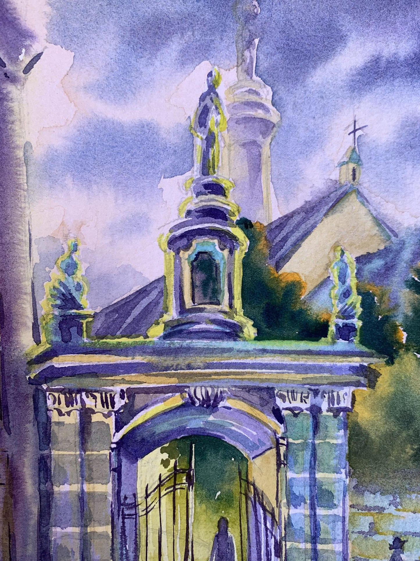 Watercolor painting To the temple Svetlana Gramm