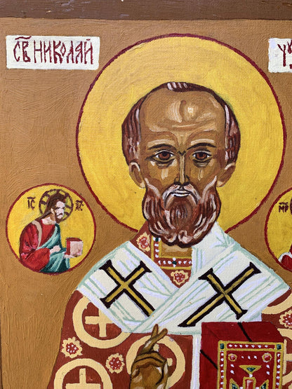 Oil painting Icon of the Saint Oleksandr Gukalov