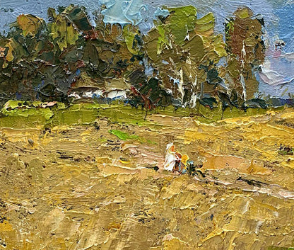 Oil painting Behind the village Oksana Ivanyuk