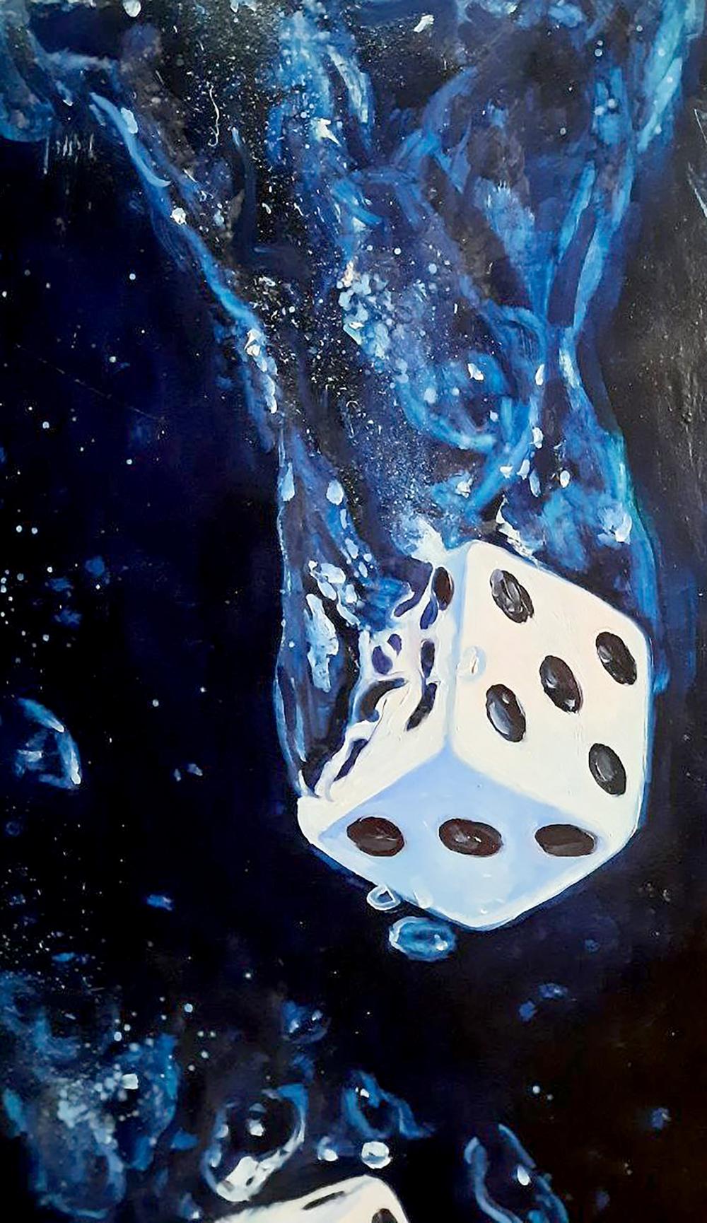 Oil painting They threw the dice Anatoly Varvarov