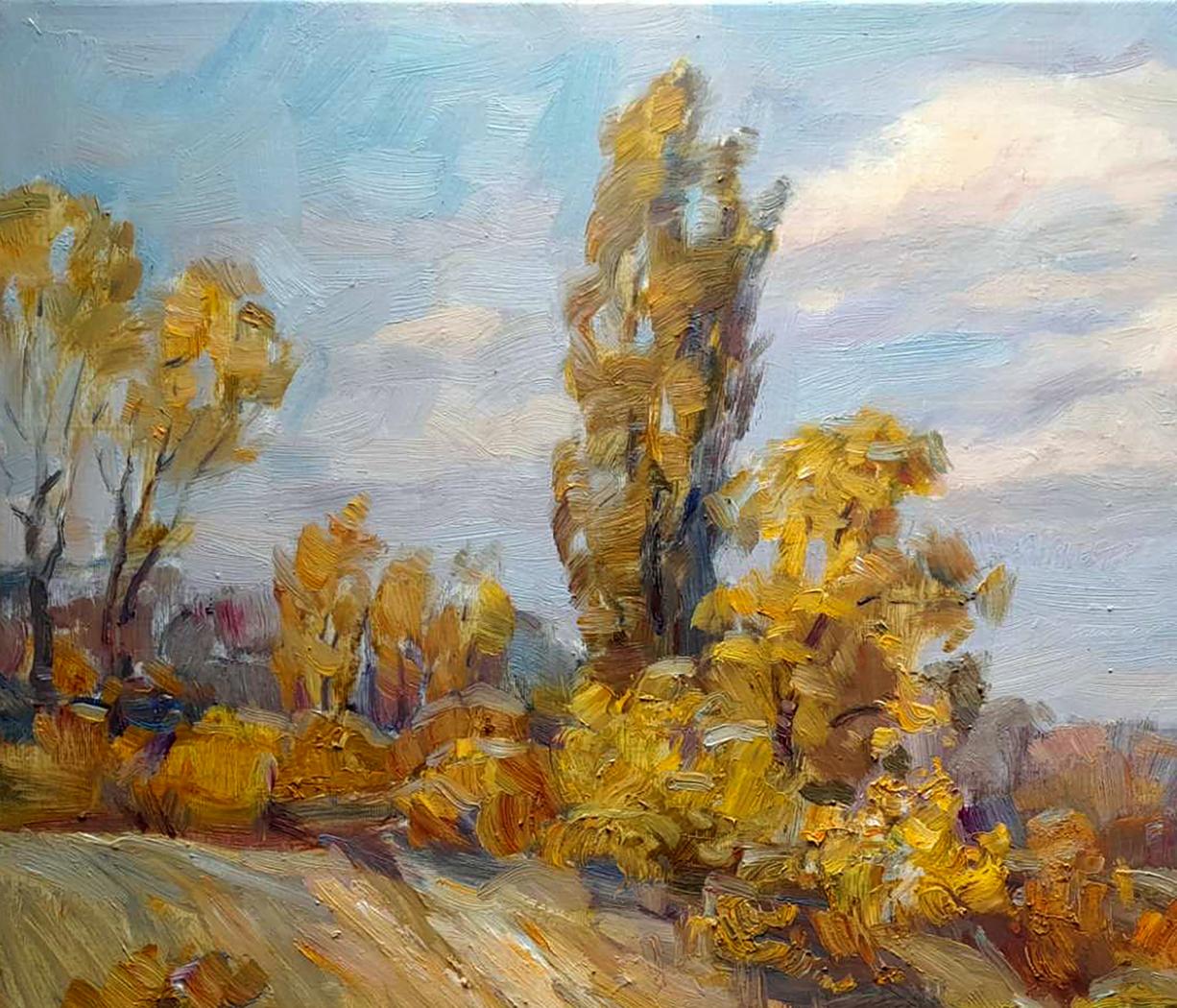 Oi painting Walk in the autumn park Ivan Kovalenko