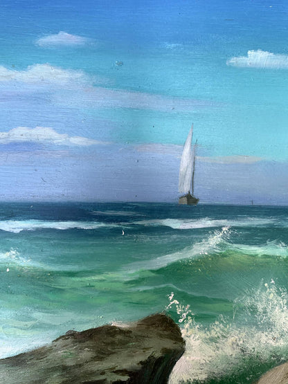 Oil painting Sea waves Mykhailo Burdylo