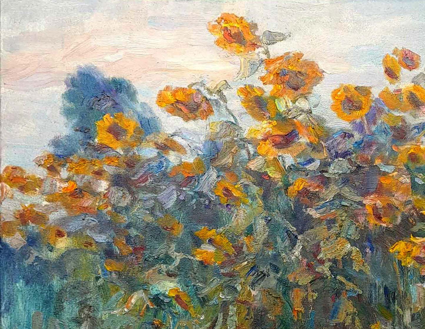 Oi painting Wind in a field of sunflowers Ivan Kovalenko