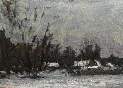 Oil painting After the winter snowstorm Volodymyr Pashchenko