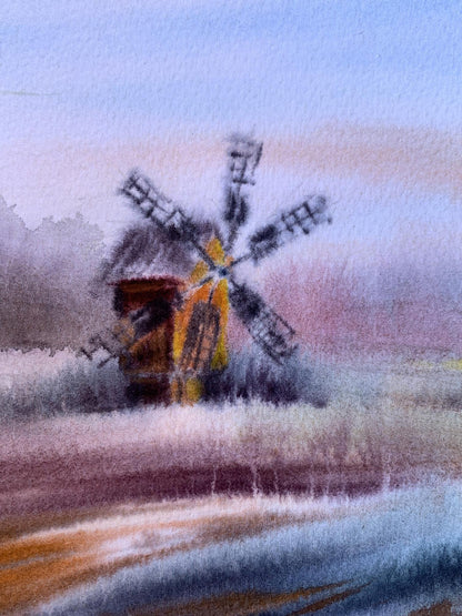 Pastel painting Mill on the outskirts Svetlana Gramm