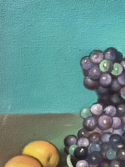 Oil painting A plate of grapes Mykhailo Burdylo