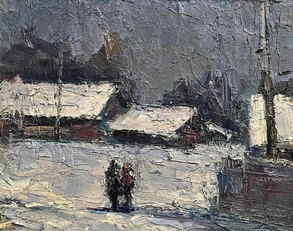 Oil painting March frosts Volodymyr Pashchenko