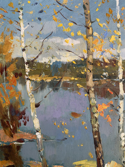 OIl painting View through the birches Yuriy Suprunchuk