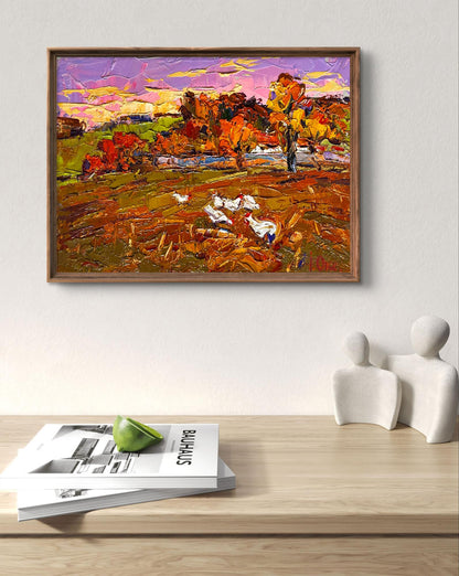 Oil painting Autumn evening Oksana Ivanyuk