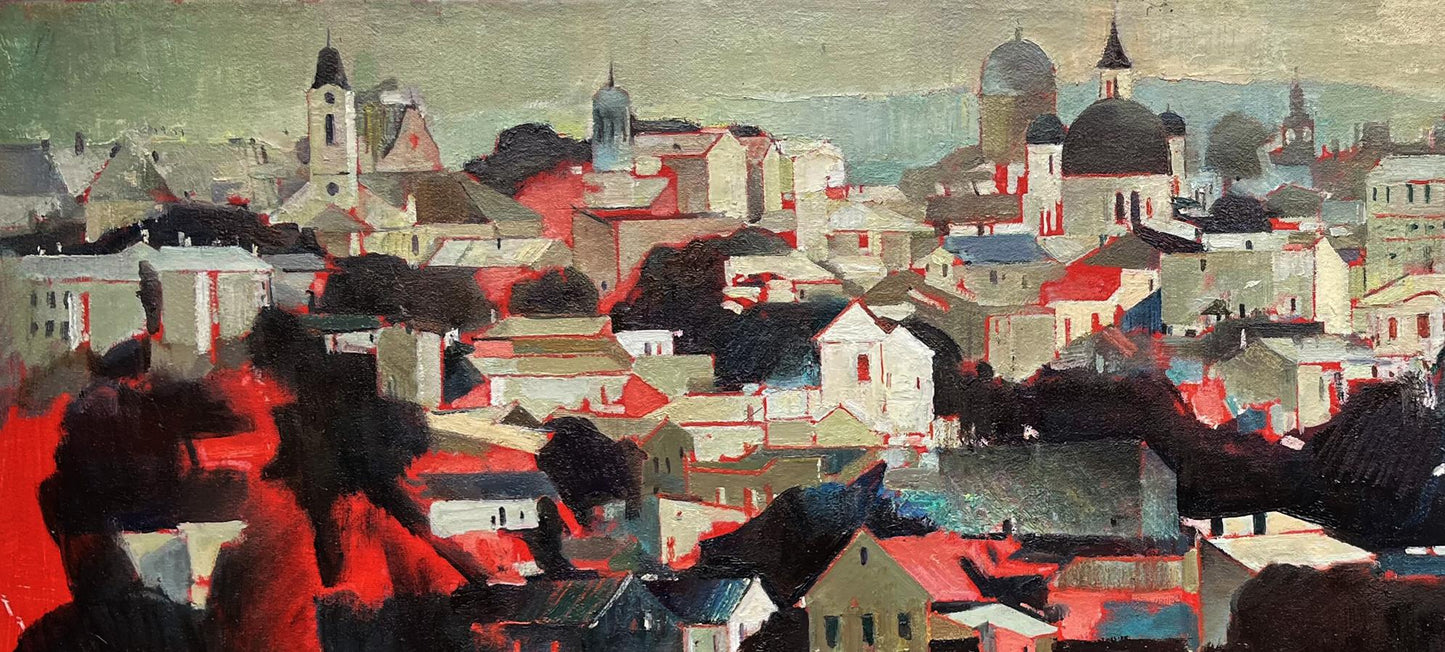 Oil painting Panorama of Chernivtsi Bohdan Makarenko