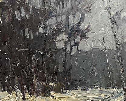 Oil painting In the winter forest Volodymyr Pashchenko