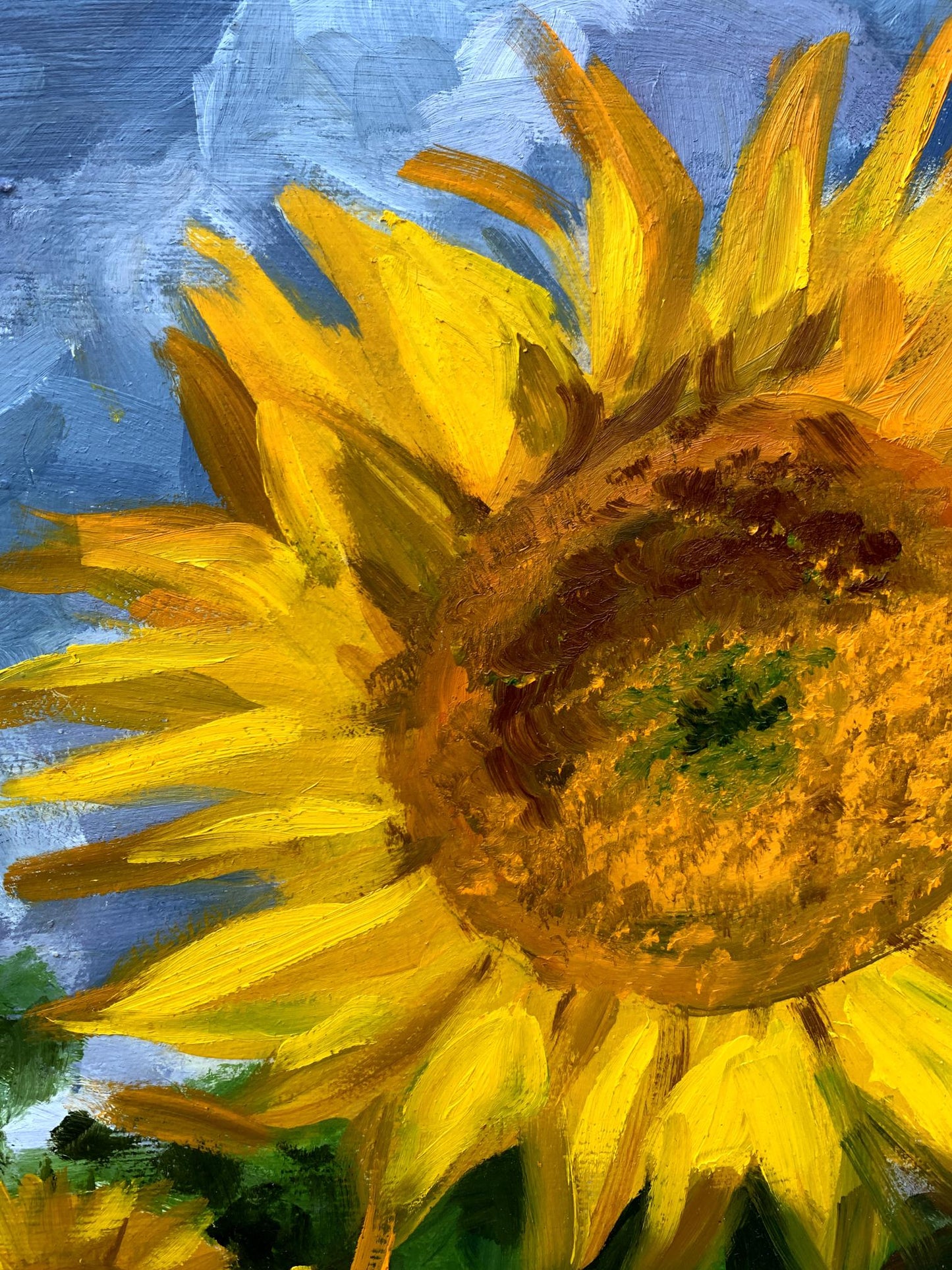 Oil painting Sunflowers and clouds Valentina Simashchuk