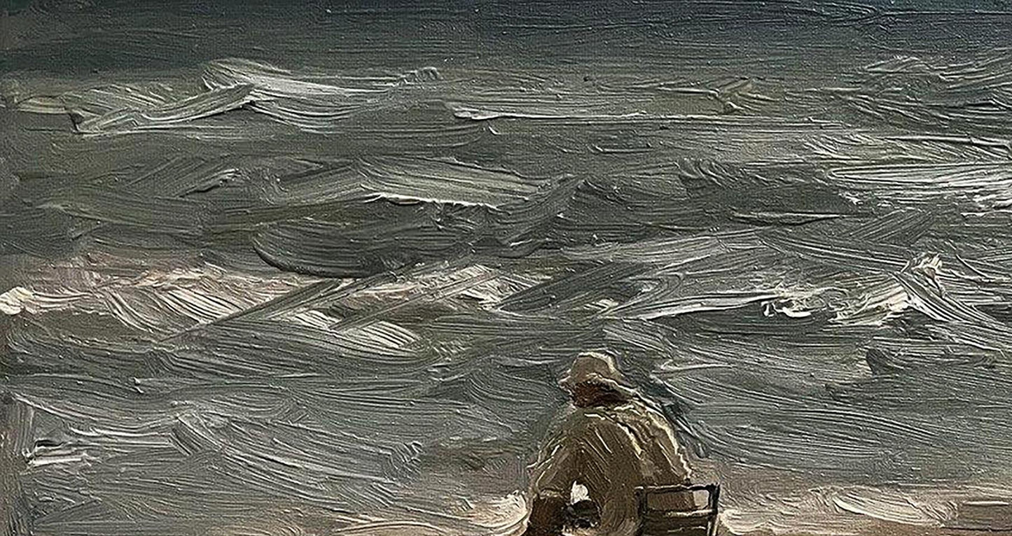 Oil painting Alone on the beach Volodymyr Pashchenko