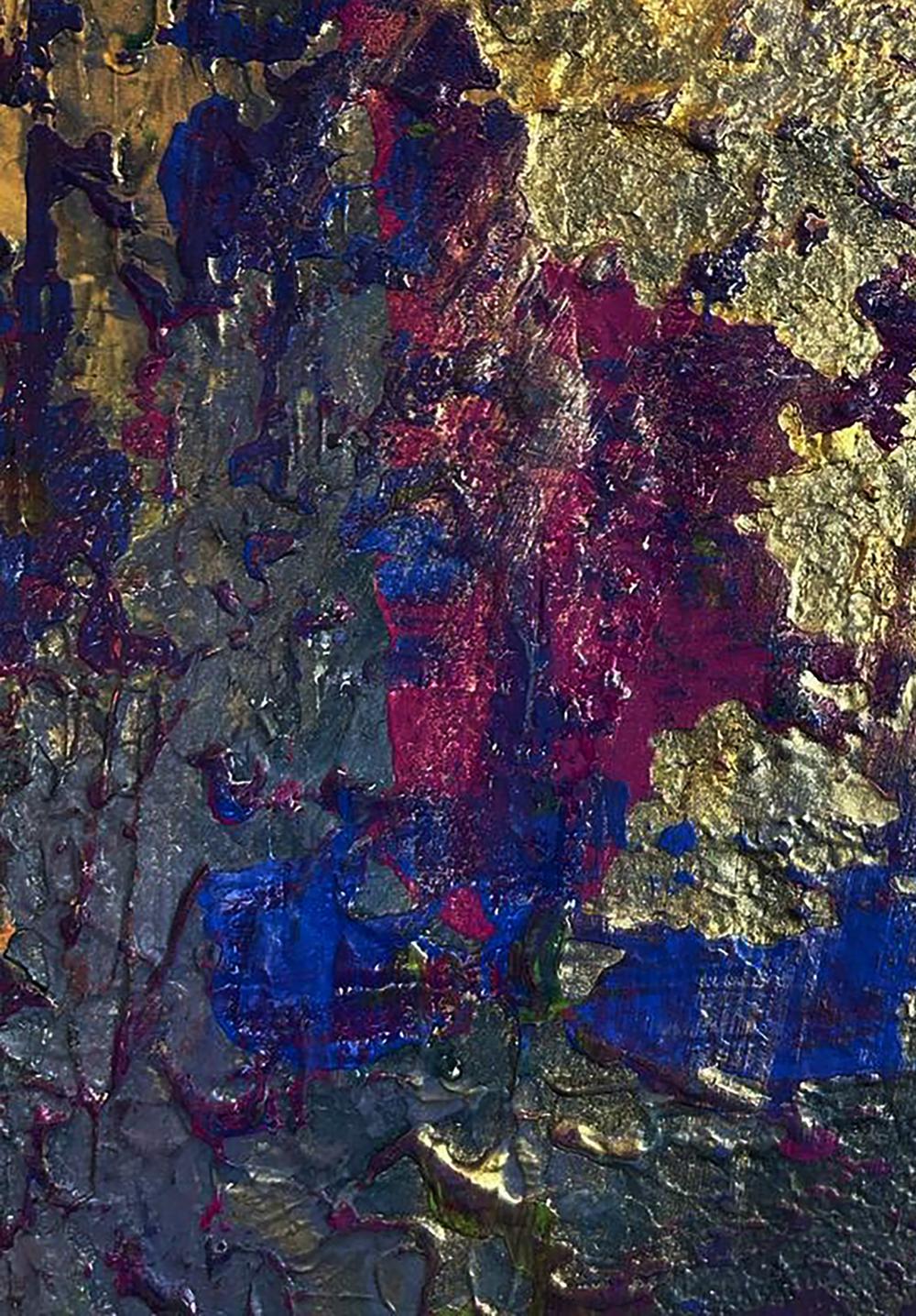 Acrylic painting Golden lilac Olga Melezhik