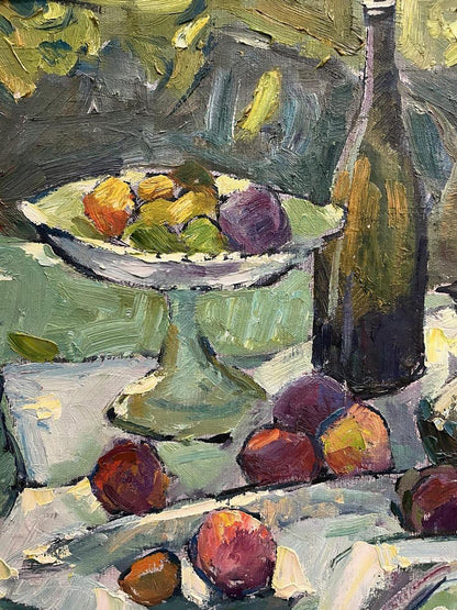 Oil painting Still life with fruits and dishes Oleksandr Andreev