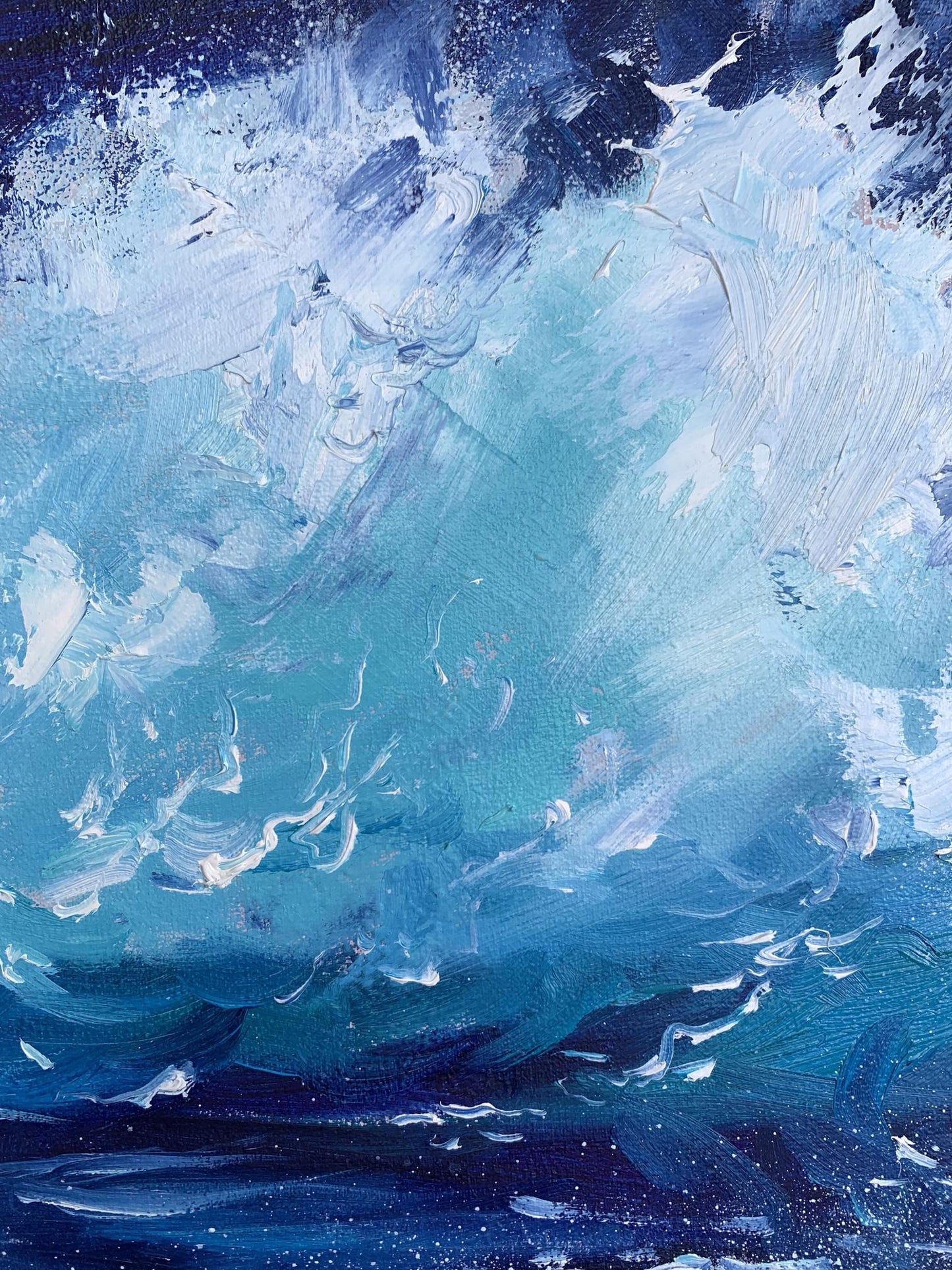 Oil painting Sea wavy breeze Unknown artist