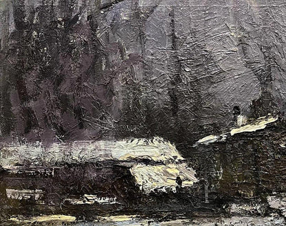 Oil painting Sketch under the village Volodymyr Pashchenko